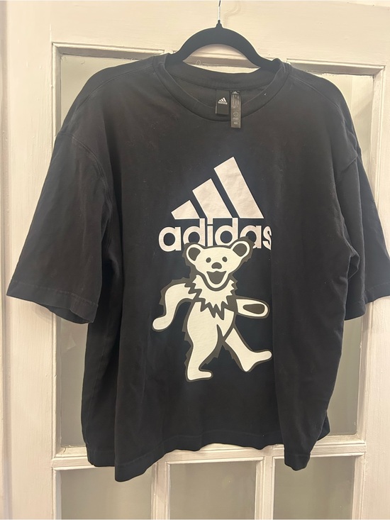 adidas Tops - Adidas Black Graphic Logo Tee with Grateful Dead Jerry Bear